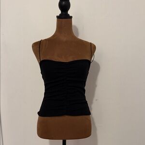 Zara Elegant Black Ruched Women's Top